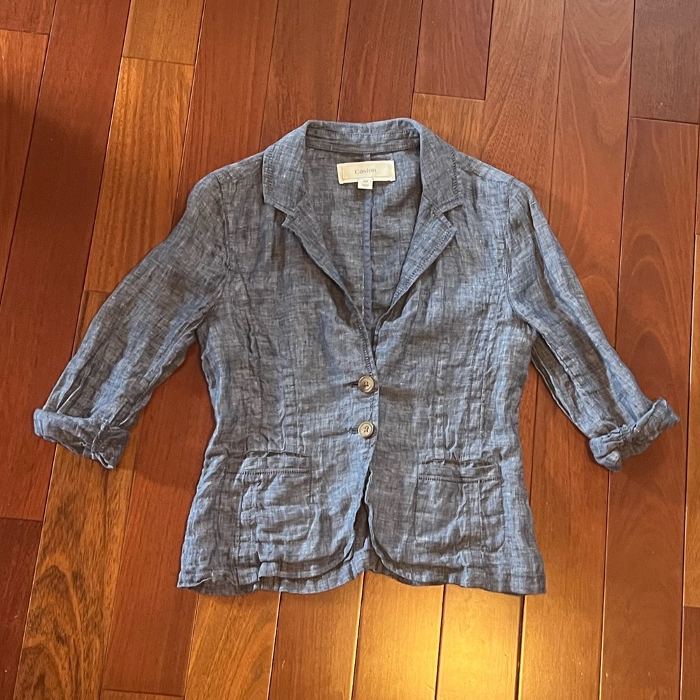 Chambray blazer jacket